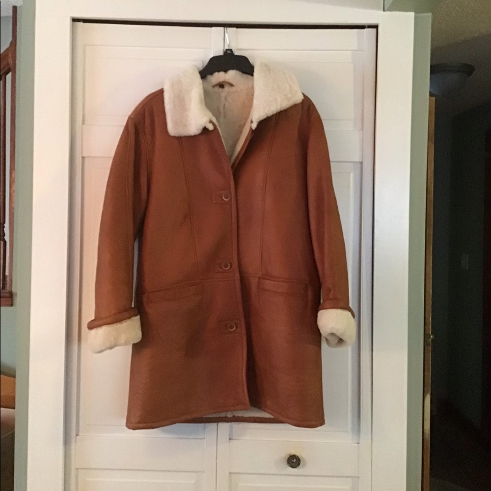 Women’s genuine shearling coat, size L